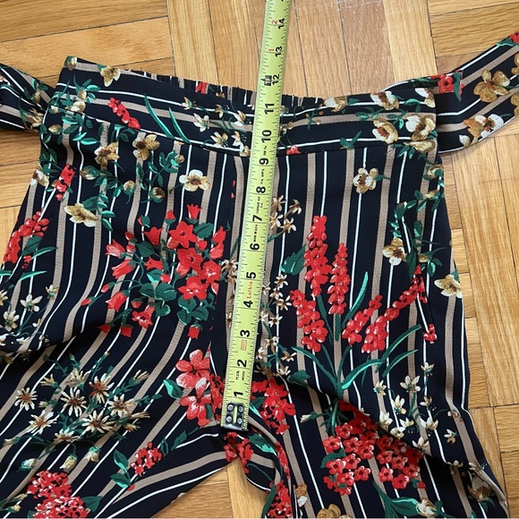Zara Multicolor Floral Striped Pants XS - Picture 7 of 9